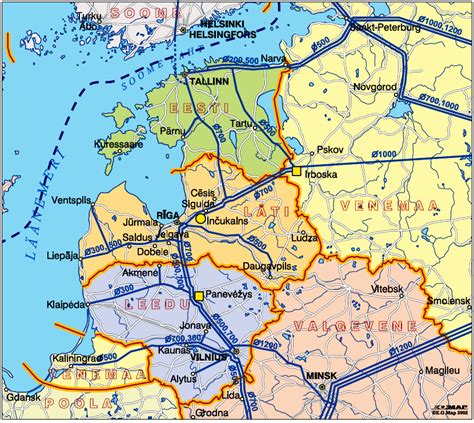 Baltic pipeline system 2 is a russian oil supply system. Gas pipelines of Estonia, Latvia, Lithuania
