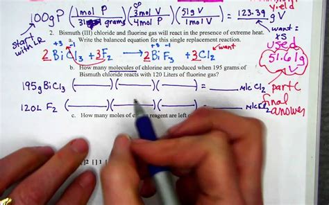 Find the limiting reagent and the reactant in. limiting reagents worksheet part 3 - YouTube