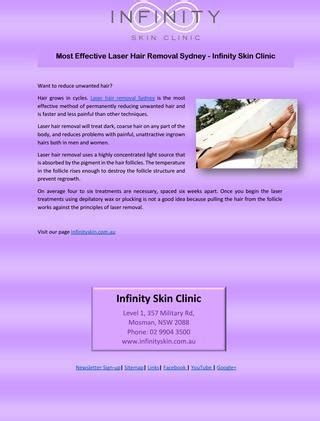 These are some of the most effective hair removal tools in each category. Most Effective Laser Hair Removal Sydney - Infinity Skin ...