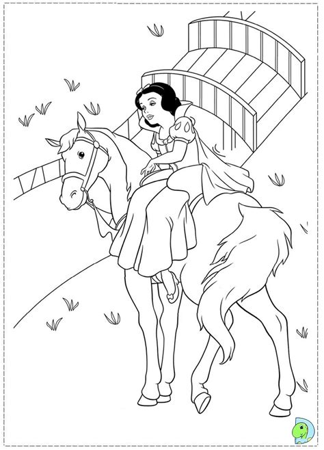 Princess on horse with suitor. Snow White Coloring page- DinoKids.org