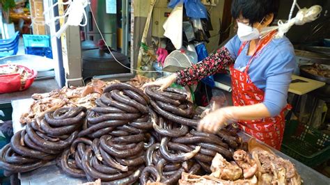 The fao said north korea's goal is to provide 573 grams of. Street Food Korea - Sundae (pork intestine , blood sausage ...