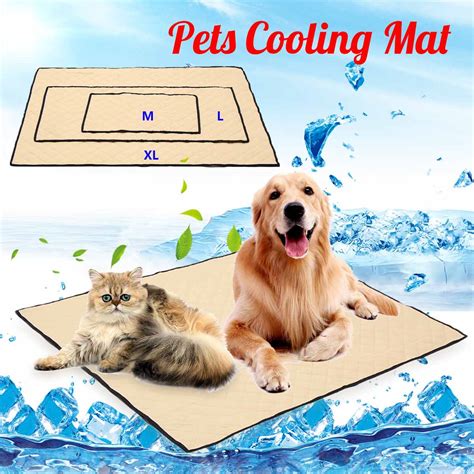 Durable and tougher cooling pad refrigerate automatically with nontoxic stuffing is better for pets health and able to resist to scratch and chew. Cool Pad Pets Cooling Mat M/L/XL Seat Dog Cat Puppy Summer ...