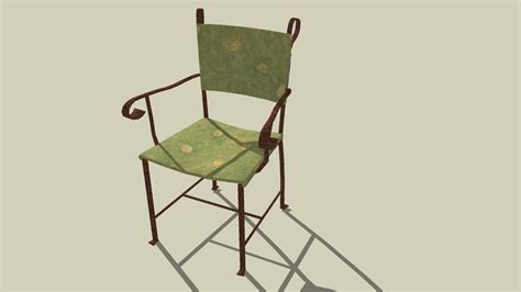 The chair is made with galvanized steel construction and the slatted back give comfort and stability of the chair. metal chair | 3D Warehouse