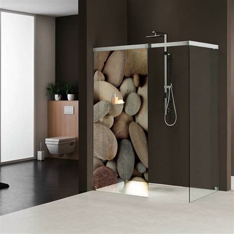 A clean pebble shower floor welcomes you with sanitary, smooth, nubby stones to massage tired, achy feet. Wallstickers folies : Pebbles - shower sticker