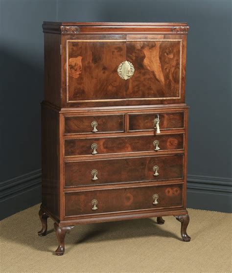 Shop with afterpay on eligible items. Antique English Queen Anne Style Figured Walnut Tallboy ...