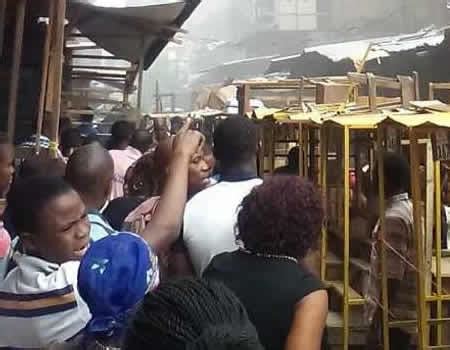 Share on facebook share on twitter. BREAKING: Lagos popular Balogun market on fire | Tribune ...