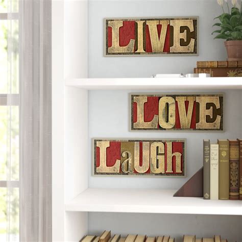 We did not find results for: Red Barrel Studio® 'Live Love Laugh' Inspirational 3 Piece Textual Art Wall Plaque Set & Reviews ...