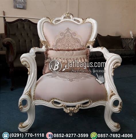 3211 + meja + 2 puk : Jual Set Kursi Tamu Sofa Ukir Kayu Mahoni Putih