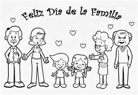 Las mejores imagenes de familia para imprimir y colorear. Imágenes del Día de la Familia para pintar, colorear e ...