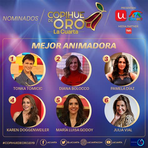 Copihue de oro şili gazetesi tarafından oluşturulan bir ödül la cuartade bu ülkede eğlence ve şov dünyasının. Copihue de Oro 2019 da a conocer a la lista de nominados