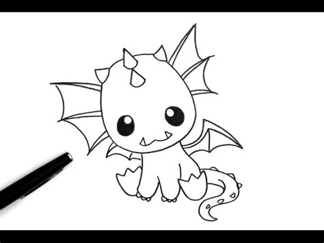 Dessin facile maintenant, ce n'est pas nécessaire de savoir dessiner !étape 1: Comment dessiner un dragon trop mignon - Comment dessiner