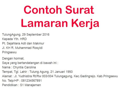 Bahasa surat resmi setidaknya memiliki dua syarat, yaitu bahasa baku, dan bahasa efektif (suprapto, 2006:5). Penulisan Alamat Surat Lamaran Kerja Pada Amplop - Bagikan ...