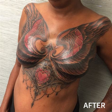 The most creatively artistic mastectomy tattoos of cancer survivors. Mastectomy Tattoo - Post Mastectomy Tattoos | Garnet Tattoo