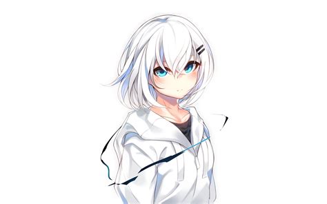 These are anime characters i am currently emulating as far as hair goes. Short white haired female anime character illustration ...