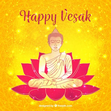 We wish you all a joyous and peaceful vesak. Free Vector | Happy vesak day background