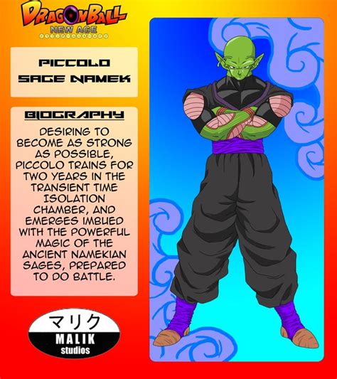 Since the original dragon ball, kami and piccolo were two parts of the same person. Piccolo Bio Card | Piccolo, Character bio, Isolation chamber