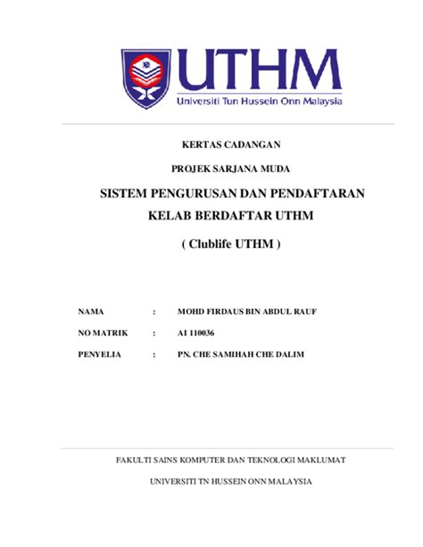 Dapatan kajian yang diperolehi dalam bab 4 akan dibincangkan dalam bab ini berdasarkan obje objekt ktif if dan dan perso persoal alan an kaji kajian an yang yang tela telah h dite diteta tapka pkan n dalam dalam bab. (DOC) KERTAS CADANGAN PROJEK SARJANA MUDA | nasrin jazlina ...