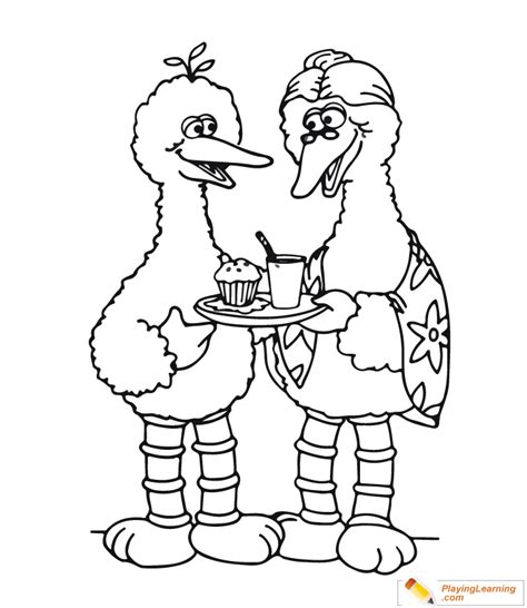 The picnic of zoe and elmo; Big Bird Coloring Page 13 | Free Big Bird Coloring Page