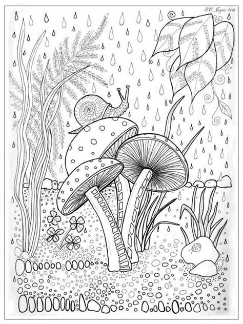 Keep calm and follow the path ! Mushroom and snail colouring page | Adult Colouring ...