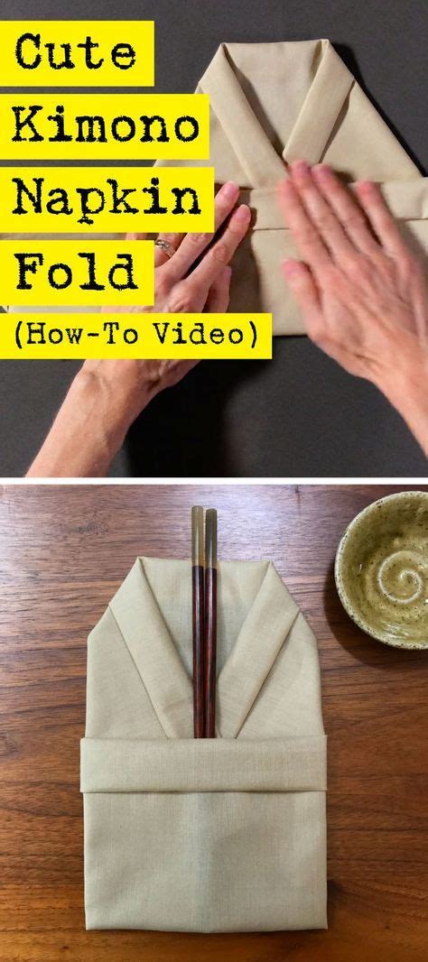 Make sure the fold of the last pleat is at the bottom edge and all the pleats are underneath. Adorable and easy napkin folding in the shape of a kimono ...