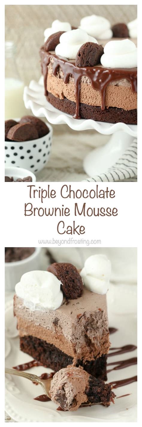 This triple chocolate mousse cake is rich, chocolaty and decadent, hardly not to fall in love with it from the first bite. Triple Chocolate Brownie Mousse Cake, every layer is ...