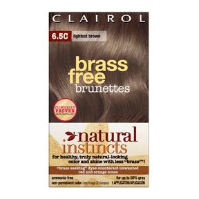 This is a common complaint among women with brown hair who lighten their hair at home. Clairol natural instincts brass free brunettes #hair color ...