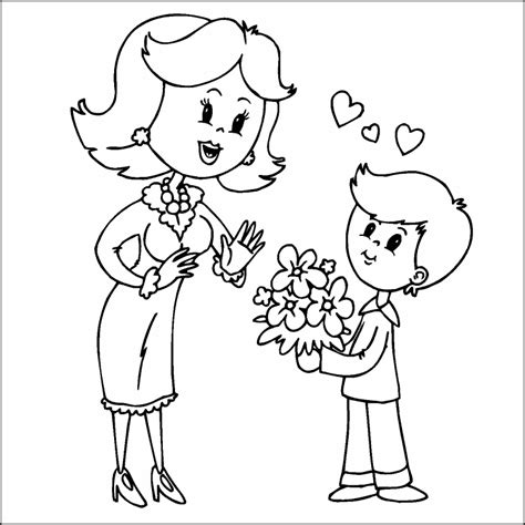 See 2 social pages including facebook and google, hours, phone, email, website and more for this business. Son giving Mother flowers coloring page - Coloring Pages 4 U