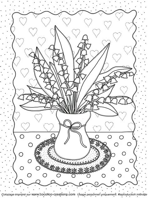 Joli bouquet de muguet du 1er mai, composé de brins de muguet en fleurs couronné de feuilles de muguet. cocolico-creations: Joli mois de Mai...