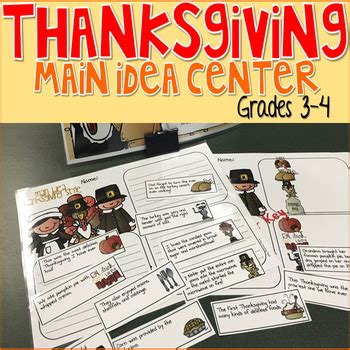 Check spelling or type a new query. Thanksgiving Main Idea Center by That Teaching Spark | TpT