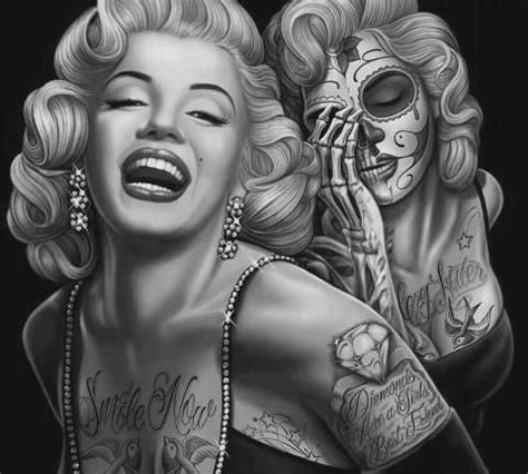 Gangsta marilyn canvas giclee art print. TattooSet.com - Tattoo Designs | Marilyn monroe tattoo, Marilyn monroe artwork, Old school tattoo