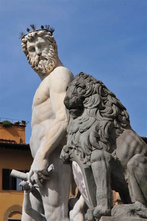 The statue was created in 1550 by sculptor vincenzo de rossi, michelangelo's pupil, and was installed on palazzo vecchio in florence. Florence - Palazzo Vecchio Hercules and Marzocco Lion stat ...