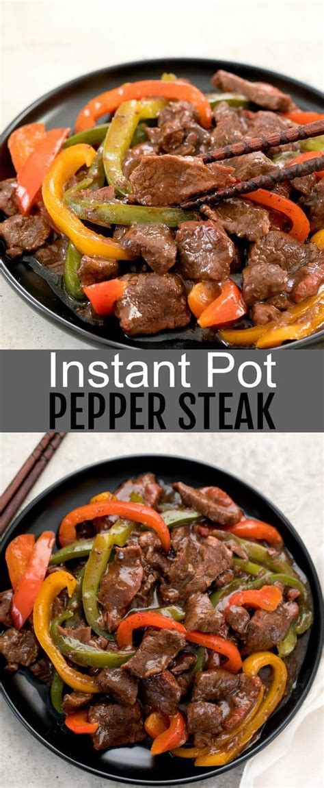 Then add your liquid and seasonings let it work its magic. Instant Pot Pepper Steak | Recipe | Instant pot chinese ...