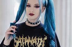 goth hot girls gothic sexy dark beauty fashion blue horror