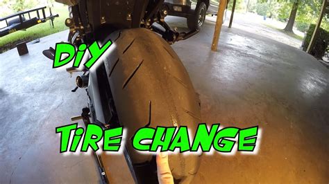 Changing a motorcycle tire is a bit of an involved process and will take practice. DIY Motorcycle Tire Change: ZX14R - YouTube