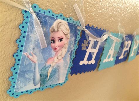 Frozen Birthday Banner, Frozen Banner, Frozen Inspired Banner, Anna Banner, Elsa Banner, Gir ...