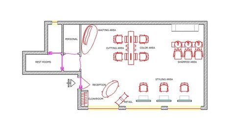 Black hair salon mirror 3d model with small shelf. Beauty Salon Layouts Floor Plan | Floor Plan | Hair salon ...