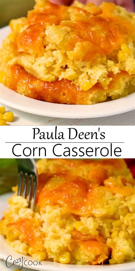 Corn pudding is a sweet dish made with creamed corn, sugar, extract, milk, and eggs. Paula Deen's Corn Casserole | Thanksgiving food sides ...