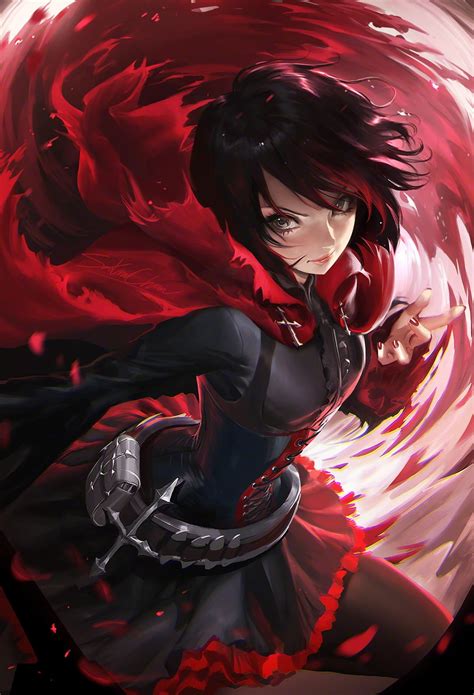 Lets be following each other, lets be friend :3. Red-haired female anime character, Sakimichan, RWBY, ruby ...