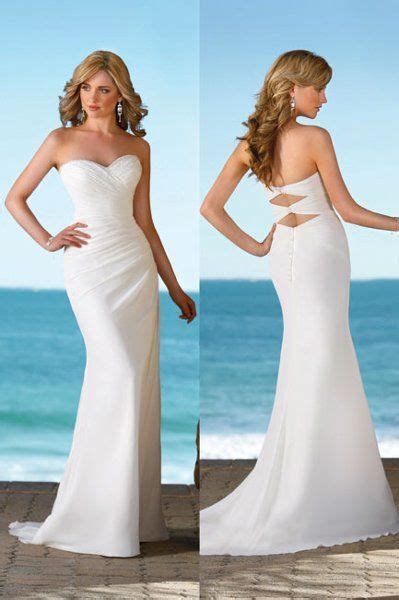 Whatever you're shopping for, we've got it. Beautiful form fitting sheath strapless wedding dress with ...