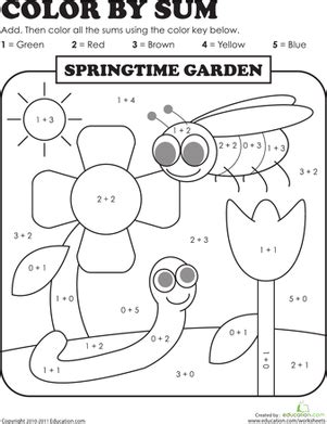 Download and print these free for first grade coloring pages for free. Coloring Pages: First Grade Addition Color By Number Worksheets: Color By Sum, colour by ...