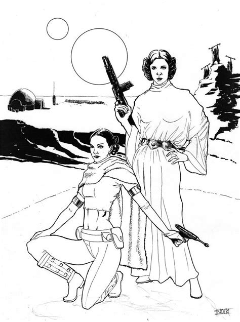 Free printable coloring pages star wars coloring sheets. Star Wars: Leia and Padme by Dre0083 on deviantART | Star ...