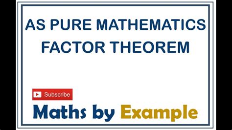 Prime factors and prime factorization. Factor Theorem | Factorising Cubic Polynomials - YouTube