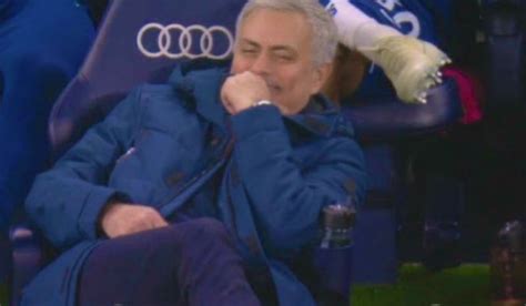 Jose mourinho laughs and jokes on way into training as. Jose Mourinho laughing during Tottenham vs Man City
