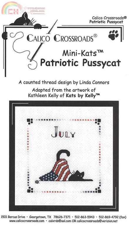 Ragdoll cat cross stitch animals cross stitch hand embroidery patterns cat wall art. Calico Crossroads Kats By Kelly - Mini Kats "Patriotic ...