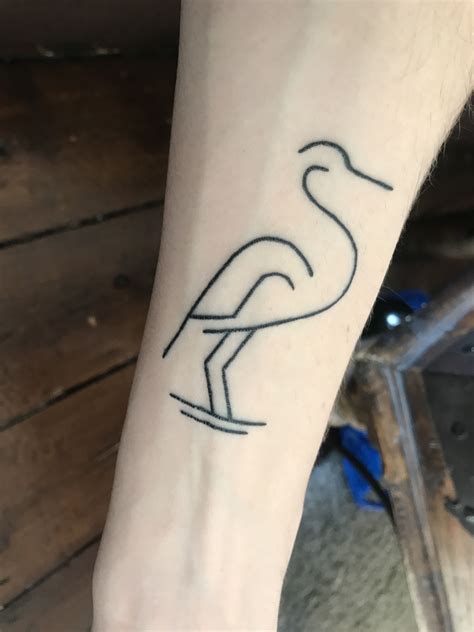 (l) h 10.5 x w 4.5 cm(s) h 4.5 x w 2.4 cmcolor : Heron tattoo, drawn by me, inked by Deni by Black Garden, London, UK. : tattoos