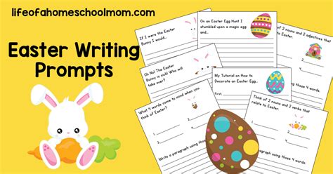 Easter writing activity using easter props as inspiration. Easter Writing Prompts for Kids - Life of a Homeschool Mom