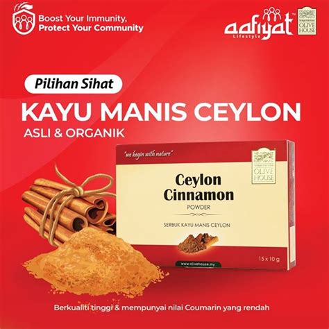 Selepas bahagian dalam kulit kayu ini diambil, ia menurut kajian, pelbagai manfaat kesihatan boleh diperolehi daripada kulit kayu, minyak pati, serbuk atau ekstrak rempah ratus ini selagi kompaun. OLIVE HOUSE CEYLON CINNAMON (Serbuk Kulit Kayu Manis ...