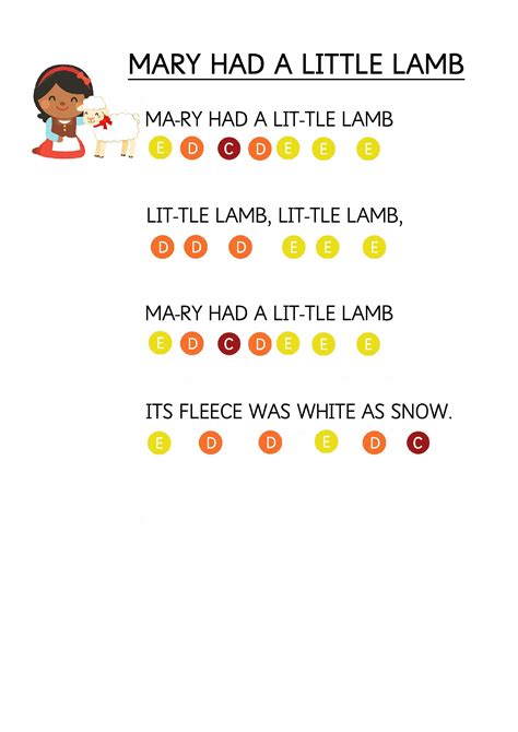 For your greater enjoyment, this sheet music includes the complete lyrics in. Mary Had a Little Lamb - Easy Piano Music Sheet for Toddlers. How to teach young children to ...