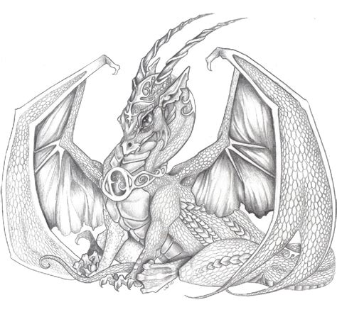 Black and white dragon drawing. Awesome Drawings of Dragons | Sitting Dragon by jessiesdragons on deviantART | Dragon drawing ...