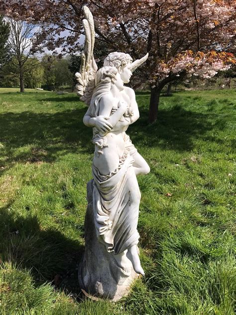 Paris helen and eros relief at achilleion palace. Cupid and Psyche Marble Statue - 197cm Garden Sculpture